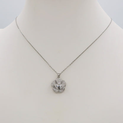 CAMELIA CRYSTAL - Collana con pendente camelia in cubic zirconia