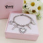 HOLY - Bracciale con cuore sacro. madonnina, croce, angelo  pendenti charms ACCIAIO INOSSIDABILE