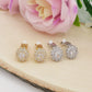 KATE BOTTONE A CLIP - Orecchini bottone con cubic zirconia ovale AAA+ - SENZA BUCO