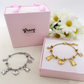 TEDDY CLOVER - Bracciale con orsetti, quadrifoglio e cuori pendenti bombe' ACCIAIO INOSSIDABILE