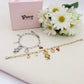 CHERRY TEDDY - ACCIAIO inossidabile - Bracciale catena charms orsetto, ciligie, cuore sacro