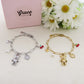CHERRY TEDDY - ACCIAIO inossidabile - Bracciale catena charms orsetto, ciligie, cuore sacro
