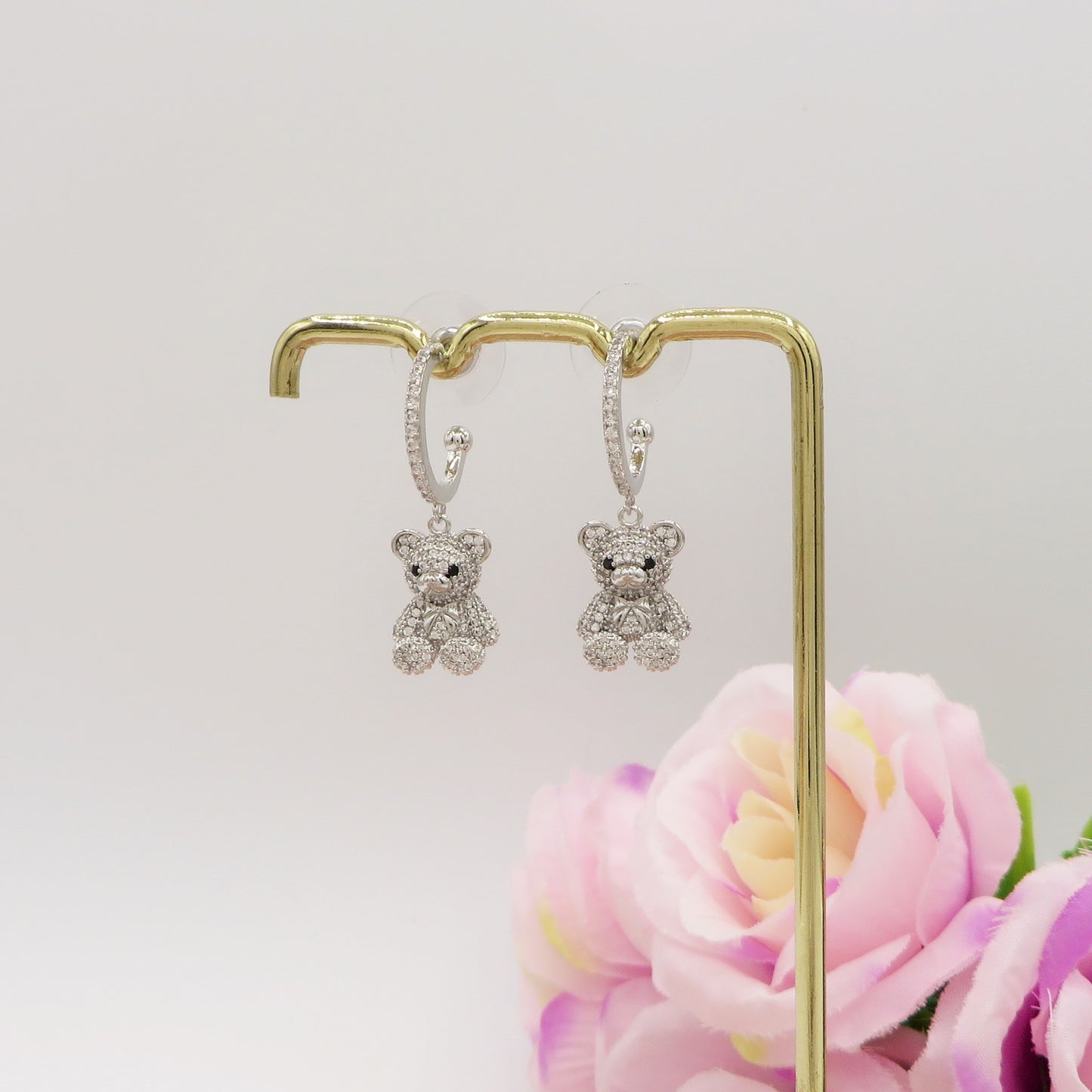 PADDINGTON - Orecchini pendenti in cubic zirconia a orsetto