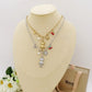 CHERRY TEDDY Collana - ACCIAIO inossidabile - Collana catena charms orsetto, ciligie, cuore sacro