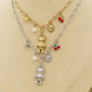 CHERRY TEDDY Collana - ACCIAIO inossidabile - Collana catena charms orsetto, ciligie, cuore sacro