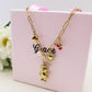 CHERRY TEDDY Collana - ACCIAIO inossidabile - Collana catena charms orsetto, ciligie, cuore sacro
