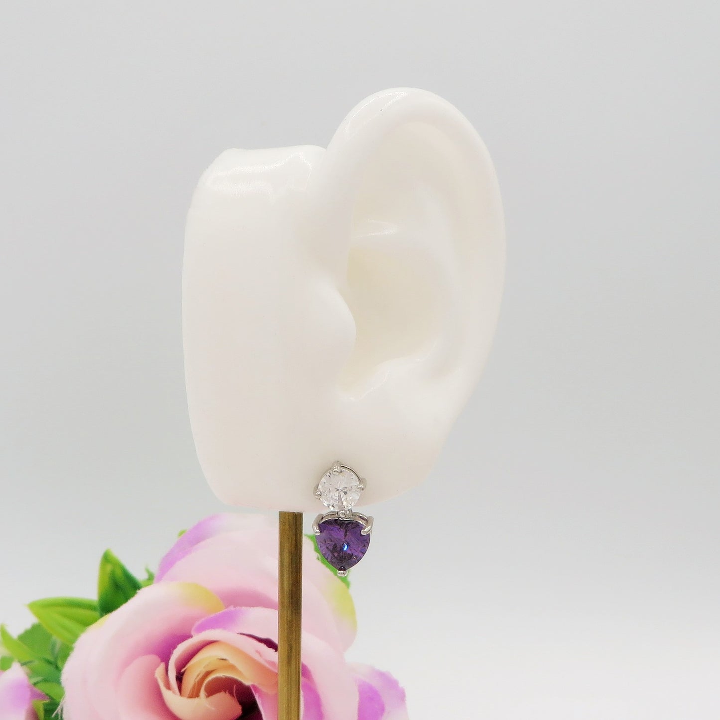 ANNIE mini pendente - Orecchini pendenti in cubic zirconia a forma di cuore
