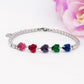 PENELOPE ~ Bracciale tennis cuori cubic zirconia ACCIAIO INOSSIDABILE regolabile