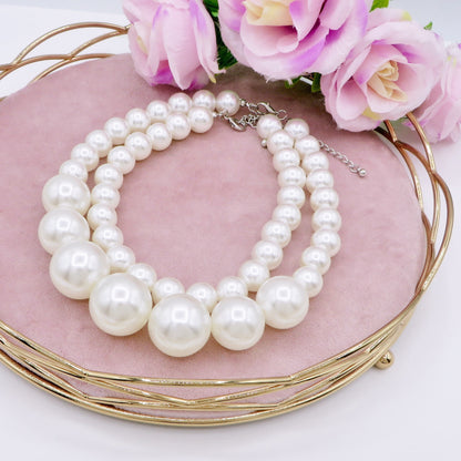 MAXI PEARLS DEGRADE - SET 2 Collane perle XL girocollo degrade'