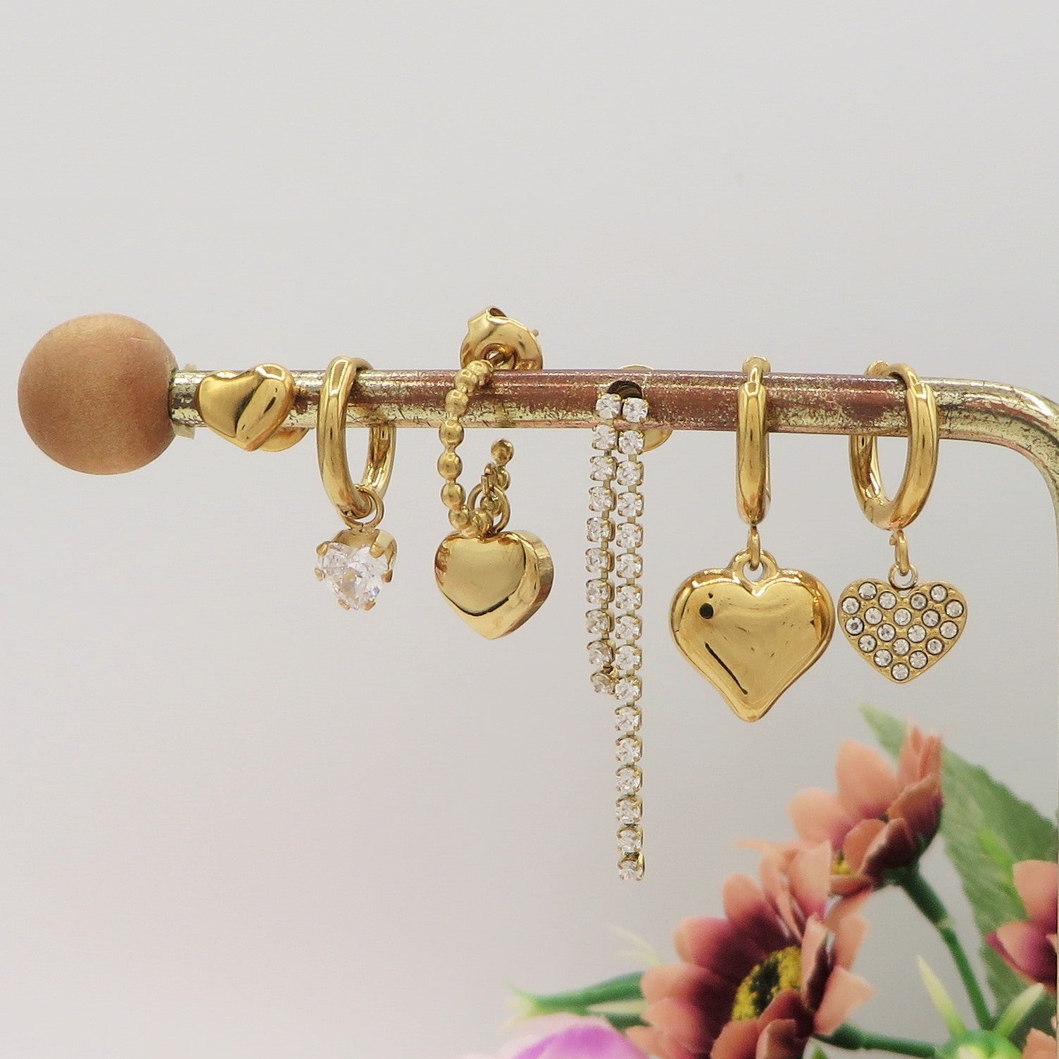 Caimeytie Orecchini Pendenti A Catena In Acciaio Inossidabile Oro Rosa - 5x1.1 Cm, Regalo Per Donne