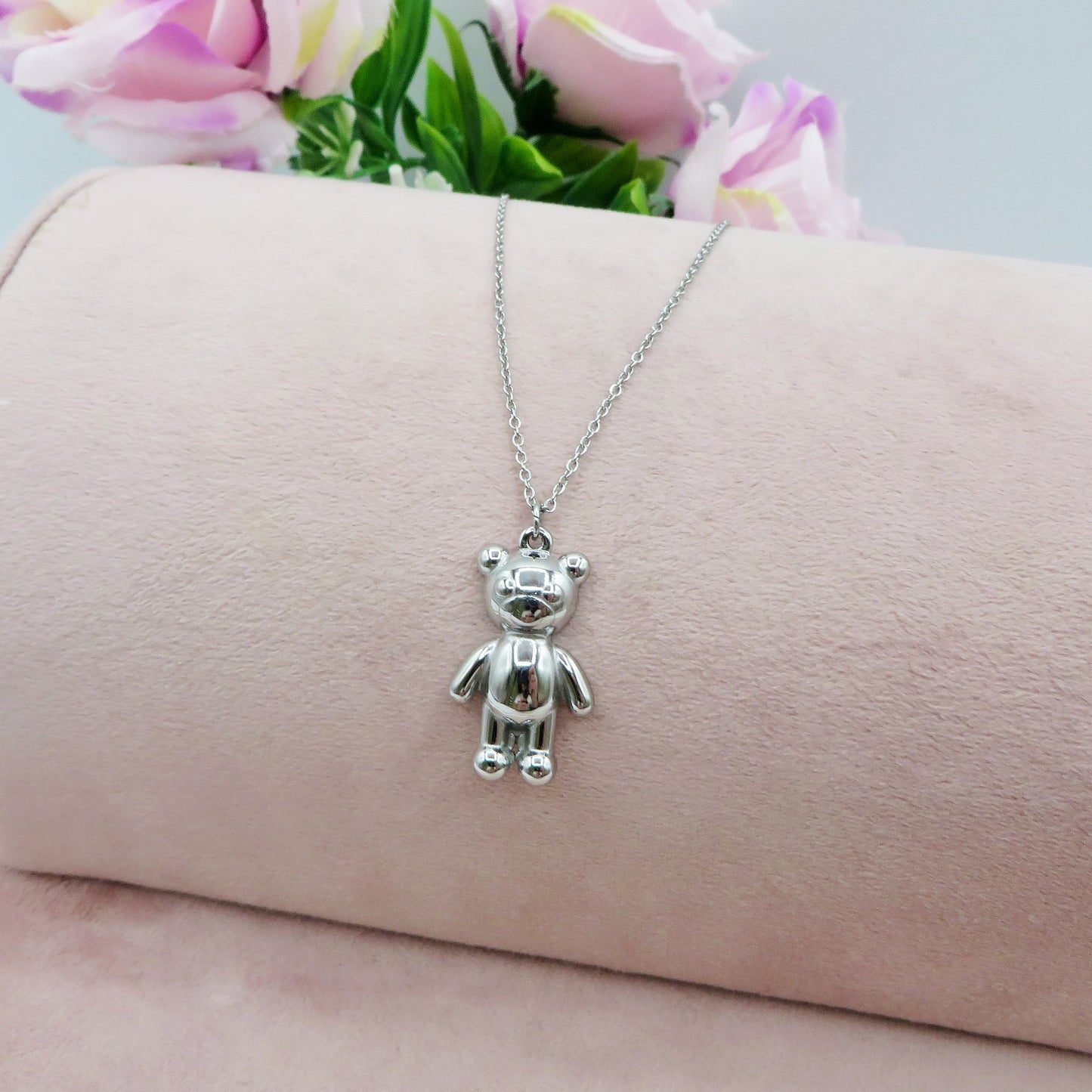 TEDDY big - Collana pendente orsetto in Acciaio inossidabile