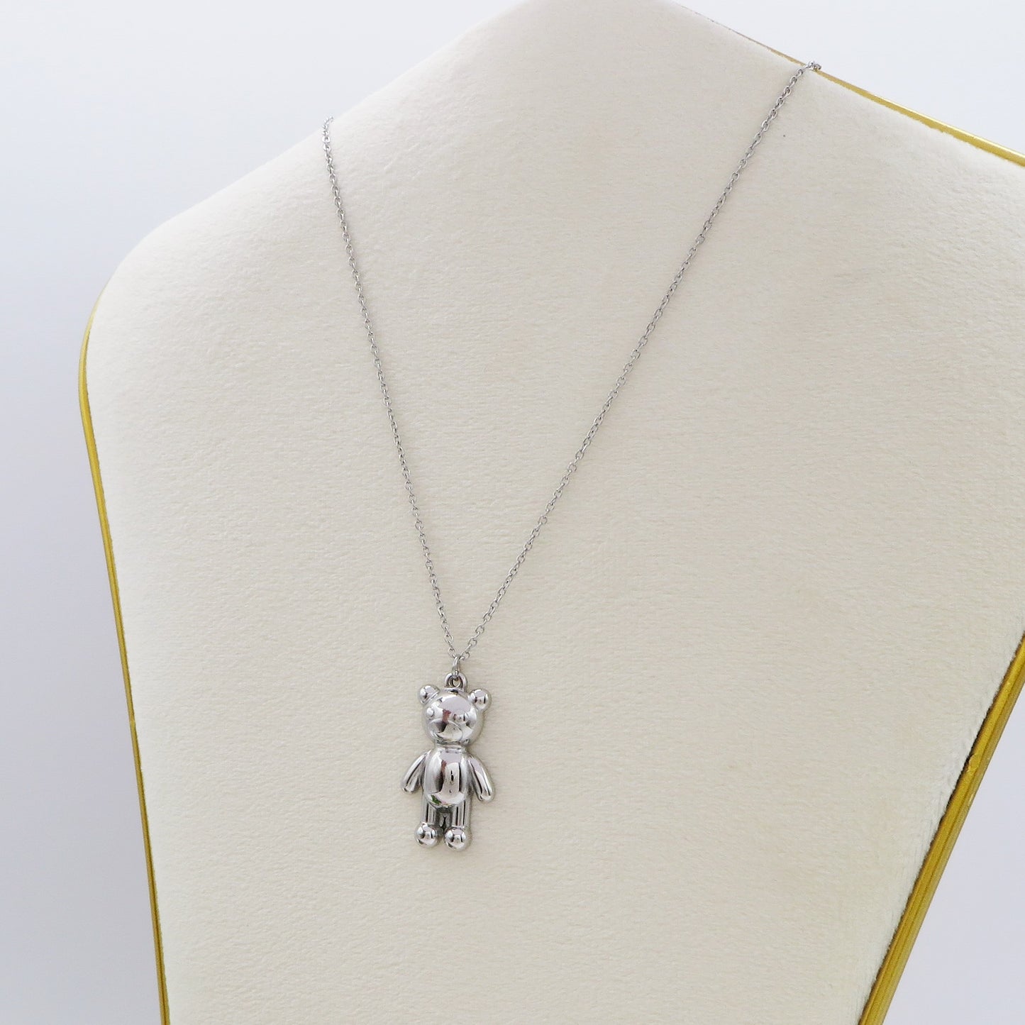 TEDDY big - Collana pendente orsetto in Acciaio inossidabile