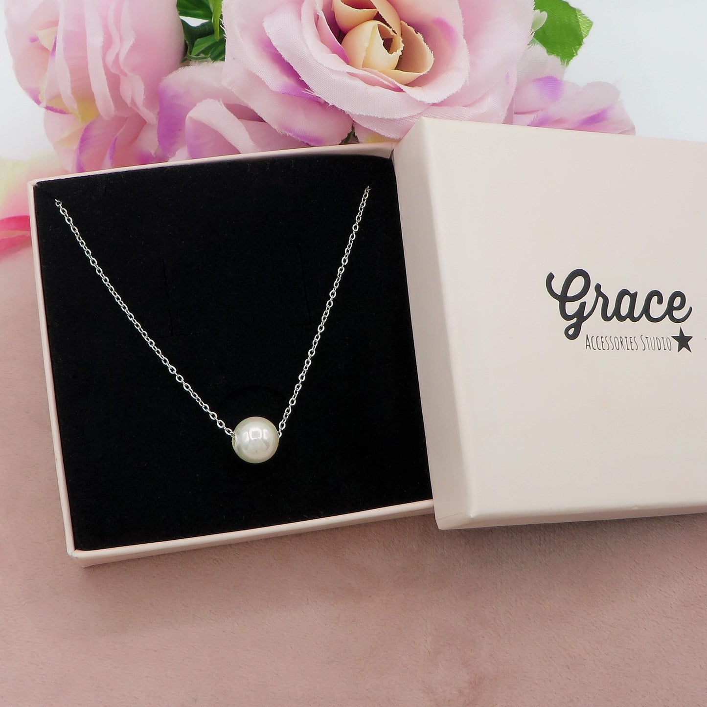 SOLITARIO PEARL - ACCIAIO INOSSIDABILE- collana con pendente solitario perla