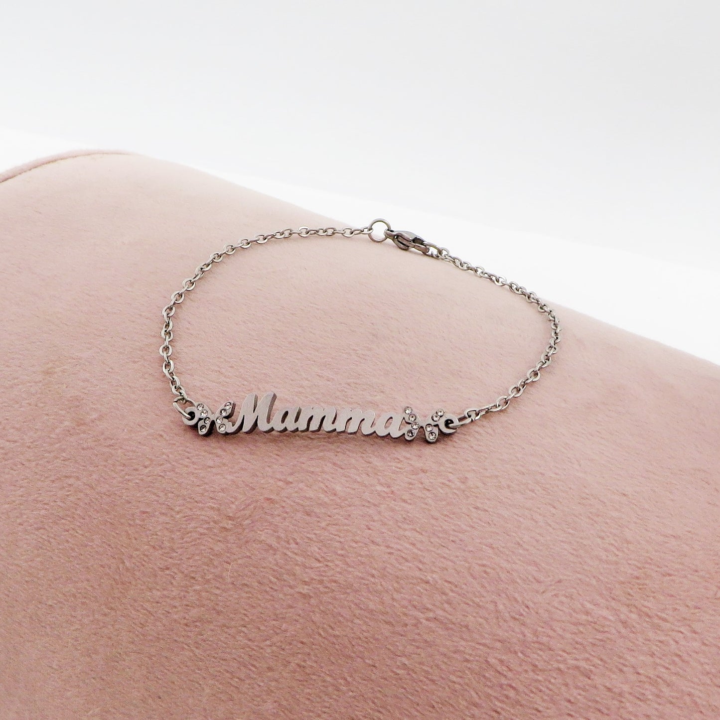 MAMMA BUTTERFLIES Collana e Bracciale Nome Personalizzato in ACCIAIO Inossidabile