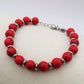 Bracciale HOWLITE rosso - UOMO -  ACCIAIO inossidabile