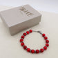 Bracciale HOWLITE rosso - UOMO -  ACCIAIO inossidabile