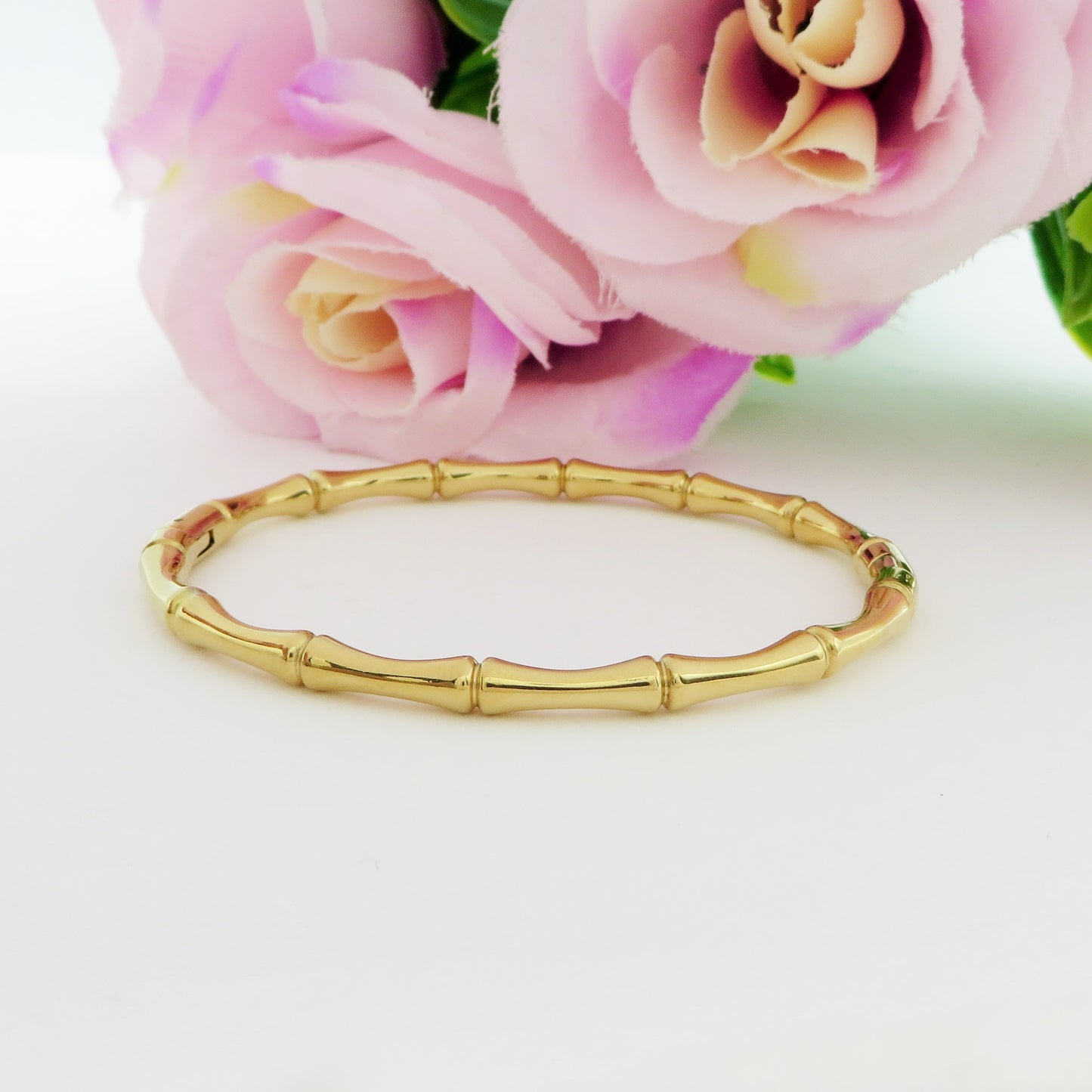 BAMBOO ~ Acciaio Inossidabile - Bracciale rigido effetto bamboo