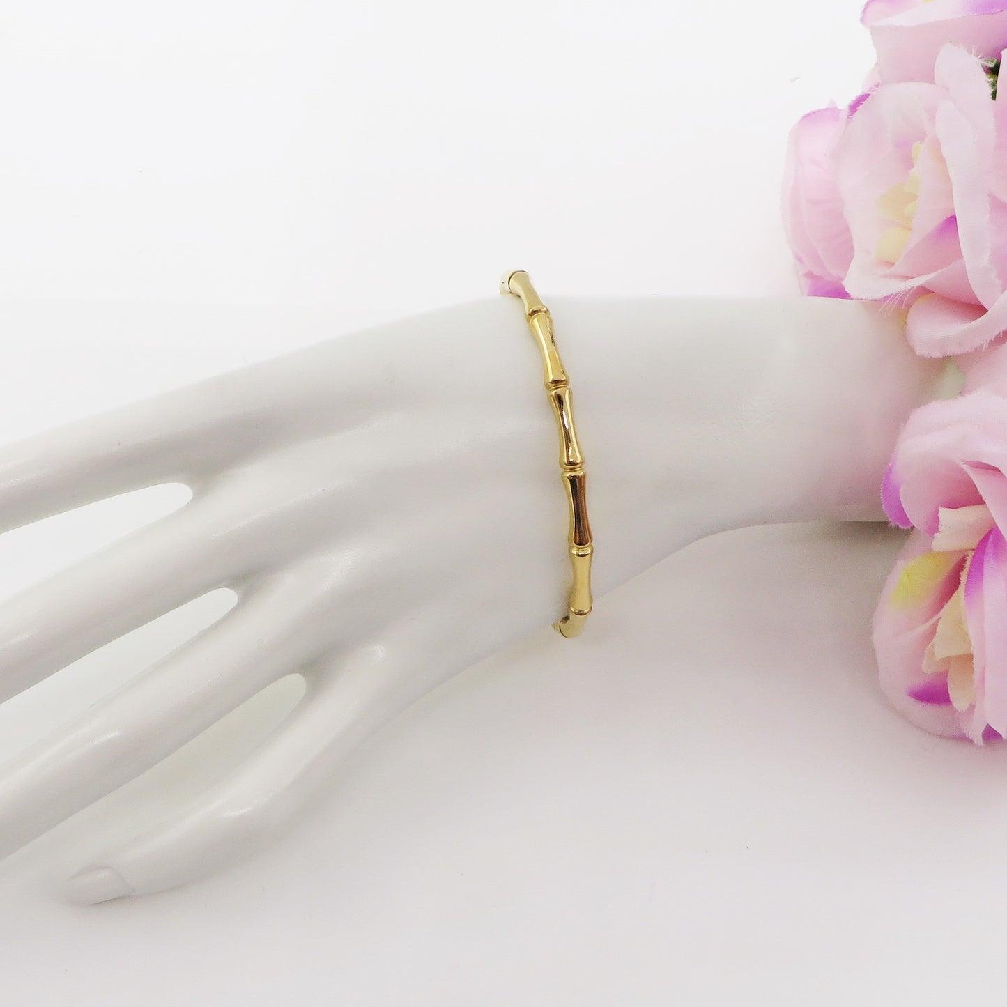 BAMBOO ~ Acciaio Inossidabile - Bracciale rigido effetto bamboo