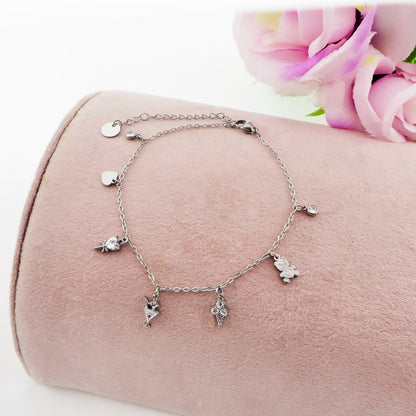 CANDY ~ Bracciale in ACCIAIO inossidabile con pendenti in cubic zirconia