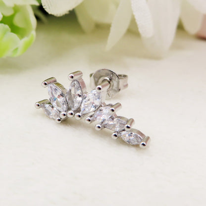 MARQUISE PIERCING ARGENTO 925 con cubic zirconia per Helix, Trago, Flat e Lobo