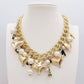 SHERRY - Collana cuori + perle XL e ciondoli black& white