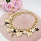 SHERRY - Collana cuori + perle XL e ciondoli black& white