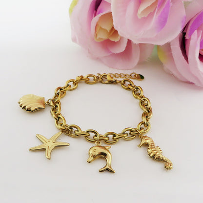 ANTIGUA - Bracciale con charms marini ACCIAIO INOSSIDABILE