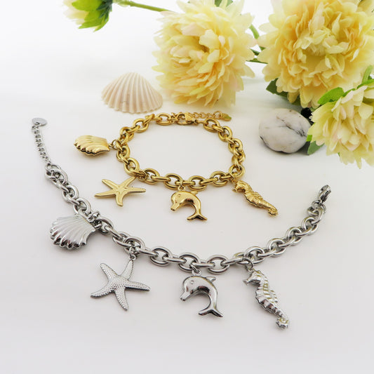 ANTIGUA - Bracciale con charms marini ACCIAIO INOSSIDABILE