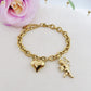 CUPID- Bracciale con angelo cupido e cuore bombe' ACCIAIO INOSSIDABILE