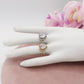 VICTORIA - Anello maxi solitario cuore regolabile in ACCIAIO inossidabile con cubic zirconia
