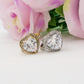 VICTORIA - Anello maxi solitario cuore regolabile in ACCIAIO inossidabile con cubic zirconia
