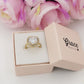 VICTORIA - Anello maxi solitario cuore regolabile in ACCIAIO inossidabile con cubic zirconia