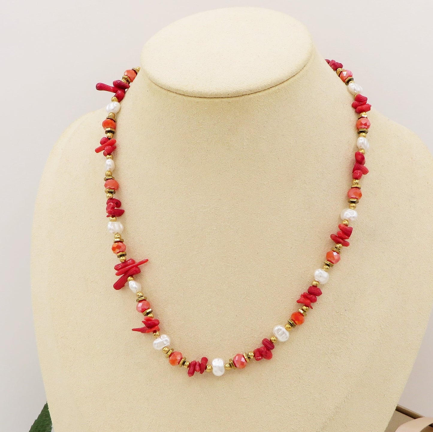 CORAL Collana ~ ACCIAIO INOSSIDABILE - Collana con perle barocche, turchesi e coralli