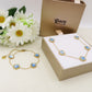 LILY  big Flowers MADREPERLA SFUMATA ACCIAIO INOSSIDABILE ~ Bracciale fiori in madreperla