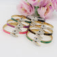 NIKITA RAINBOW ~ Acciaio Inossidabile - Bracciale manetta serpente - snake smaltato con cubic zirconia