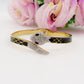 NIKITA RAINBOW ~ Acciaio Inossidabile - Bracciale manetta serpente - snake smaltato con cubic zirconia