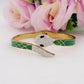 NIKITA RAINBOW ~ Acciaio Inossidabile - Bracciale manetta serpente - snake smaltato con cubic zirconia