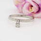 PROMISE ~ Acciaio Inossidabile - Bracciale manetta lucchetto con cubic zirconia