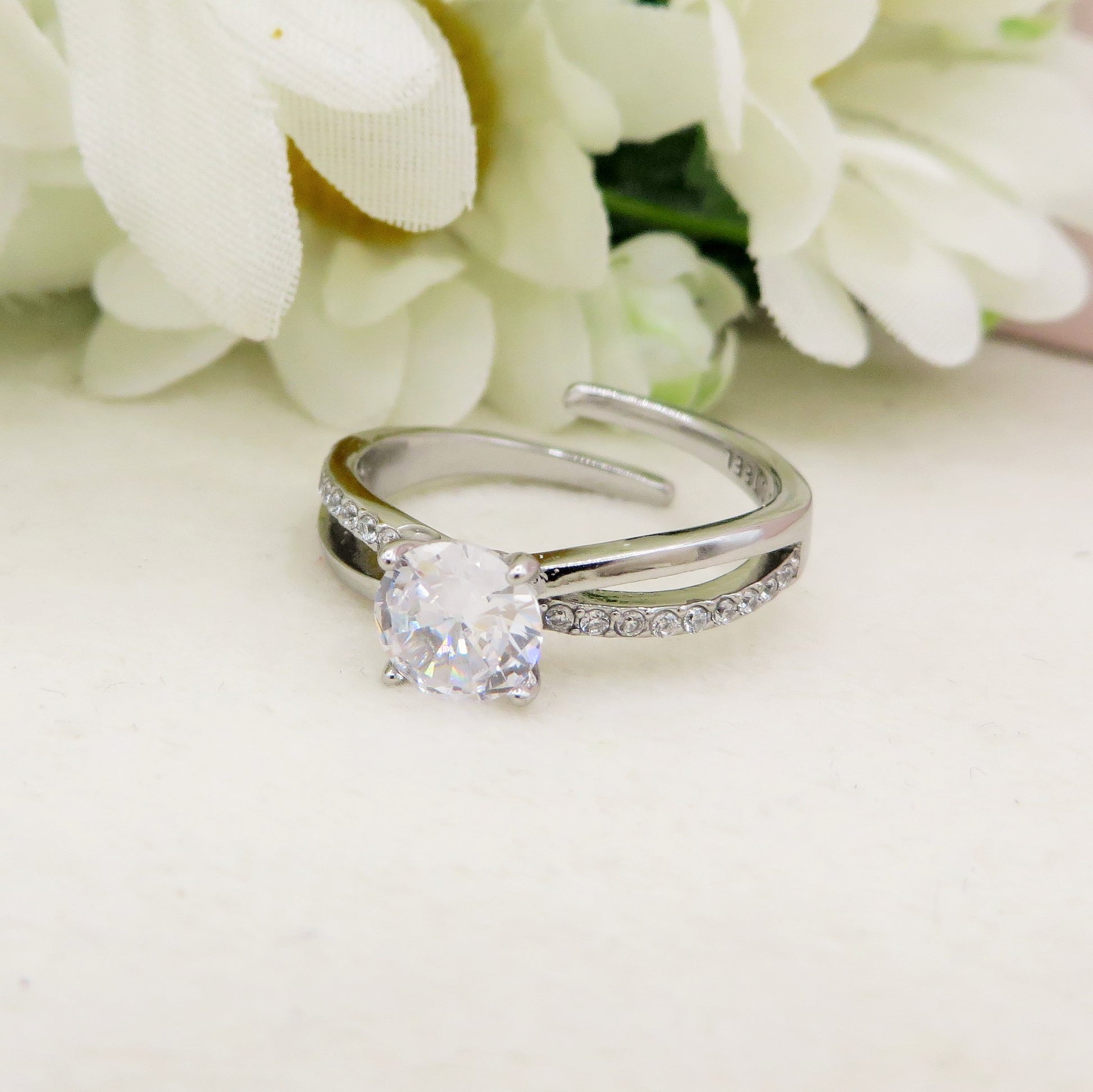 SOLITARIO CLASSY Anello regolabile in ACCIAIO inossidabile con