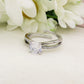 Solitario CLASSY CRYSTAL - Anello regolabile in ACCIAIO inossidabile con cubic zirconia