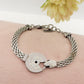 RAVEN ~ Acciaio Inossidabile - Bracciale serpente + catena piatta con cubic zirconia