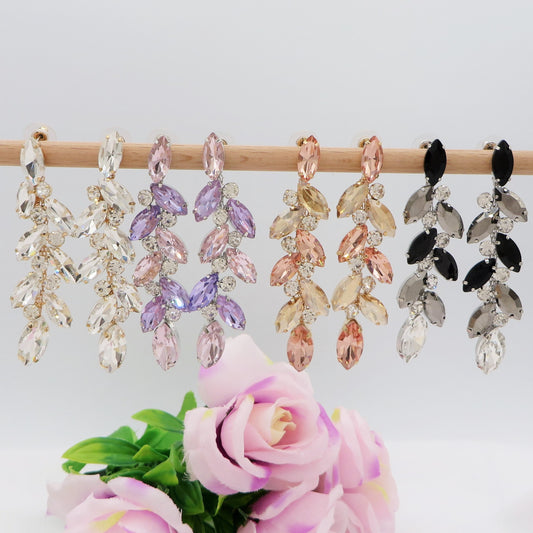 ALYSSA - Orecchini pendenti con pietre sfaccettate e Cubic Zirconia