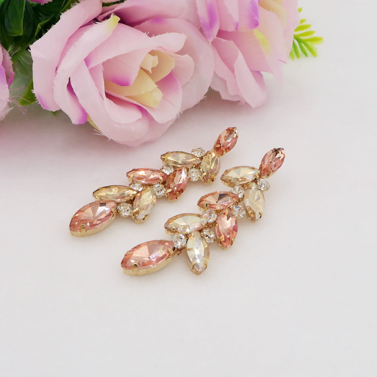 ALYSSA - Orecchini pendenti con pietre sfaccettate e Cubic Zirconia