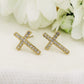 SYLVIE CROSS STUDS ~ ACCIAIO INOSSIDABILE  Orecchini a lobo con croce in cubic zirconia