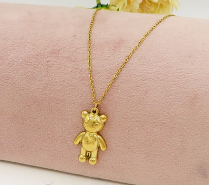 TEDDY big - Collana pendente orsetto in Acciaio inossidabile