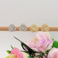CAMELIA STUDS ~ orecchini lobo con fiore zirconato in cubic zirconia