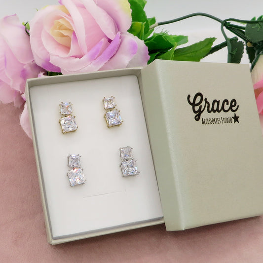 CHARIS PENDENTI - acciaio inossidabile- Orecchini pendenti in cubic zirconia