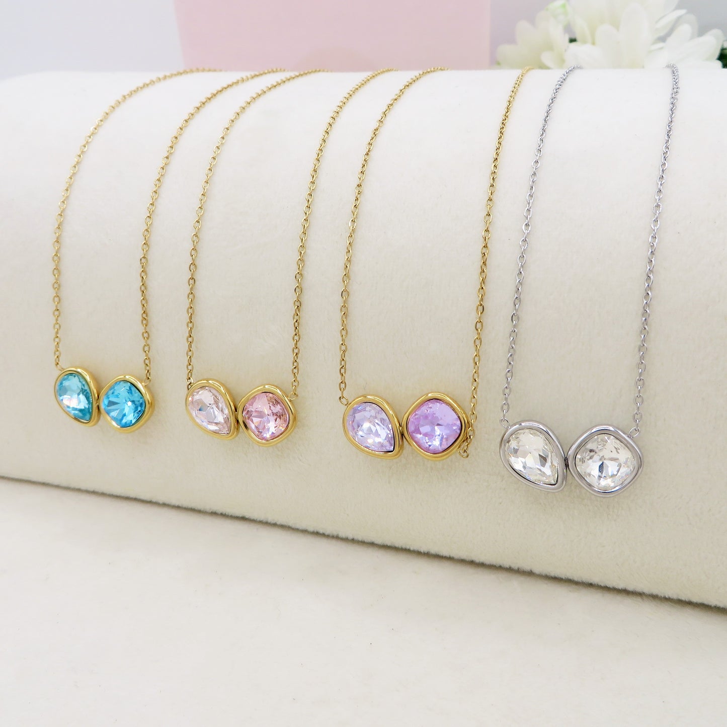 ALINA - ACCIAIO INOSSIDABILE - Collana con pendente in cubic zirconia
