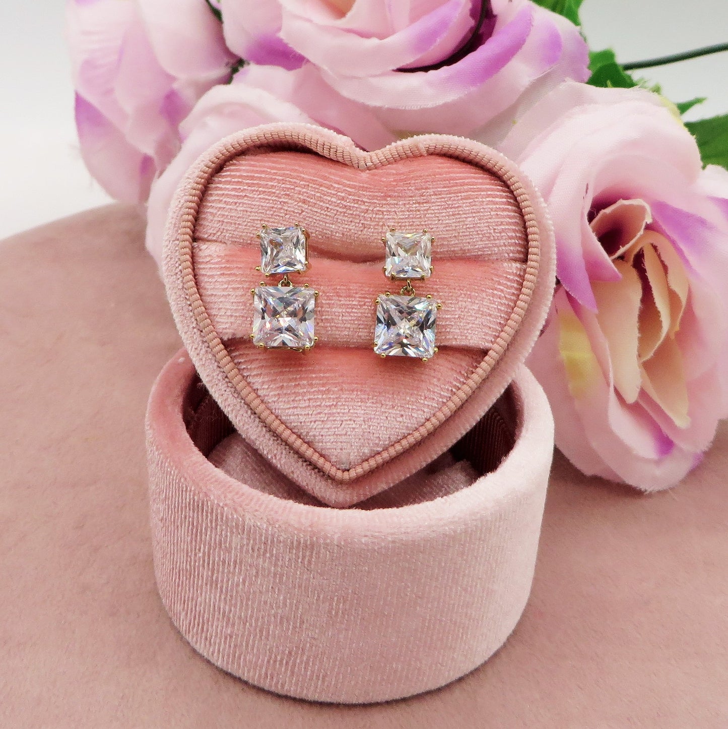 CHARIS PENDENTI - acciaio inossidabile- Orecchini pendenti in cubic zirconia