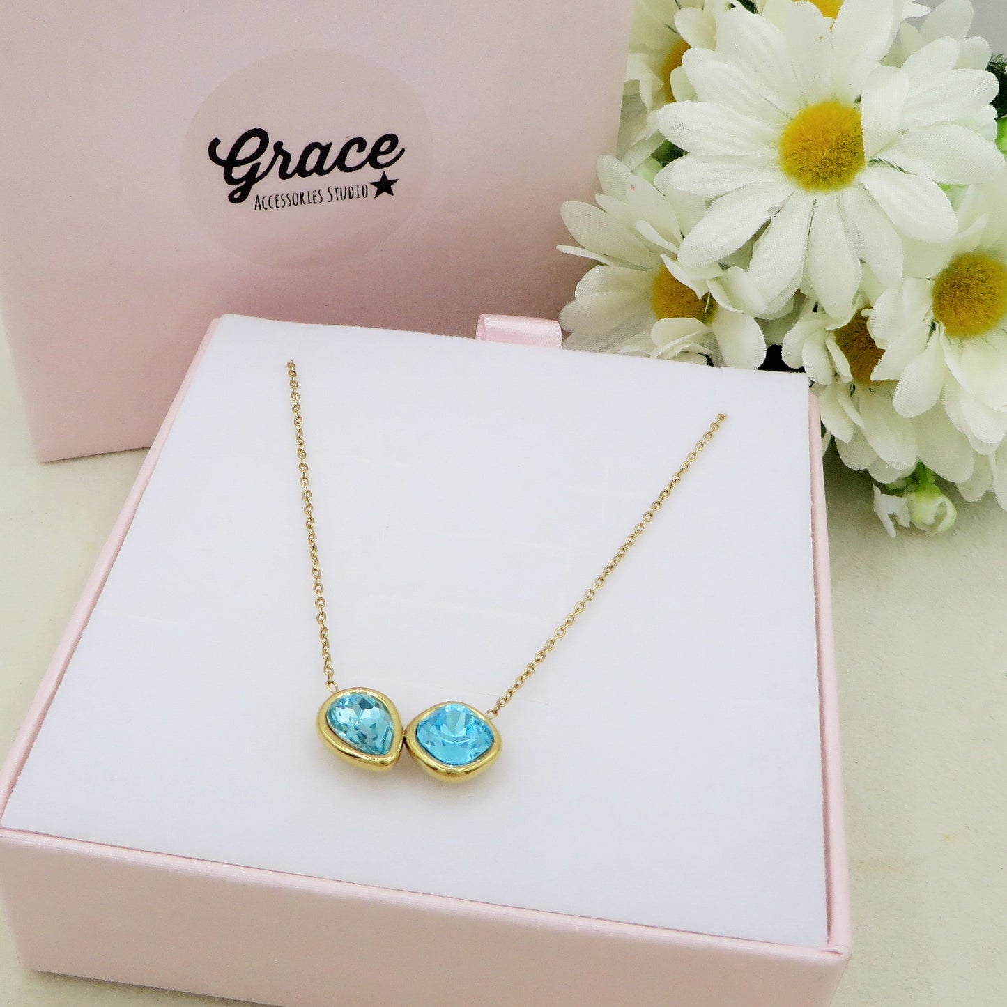 ALINA - ACCIAIO INOSSIDABILE - Collana con pendente in cubic zirconia